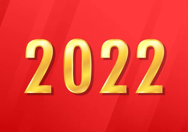 Yeni Yıl 2022 Posteri Kırmızı Arkaplanda 2022 — Stok Vektör
