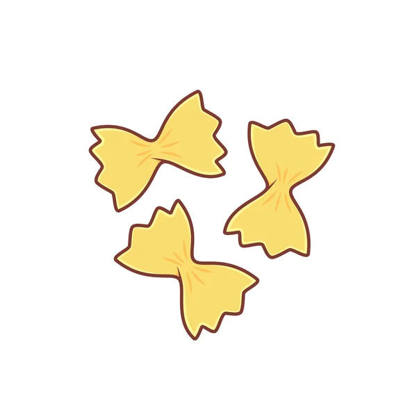 Farfalle Pasta Vektor Farfalle Pasta Vit Bakgrund — Stock vektor