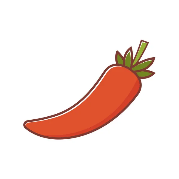 Chili Vecteur Dessin Animé Chili Sur Fond Jaune Chili Logo — Image vectorielle