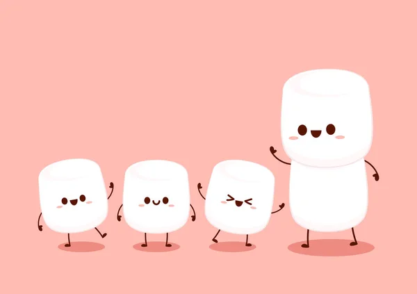 Marshmallowův Animák Návrh Marshmallow Charakteru Vektor Marshmallow — Stockový vektor