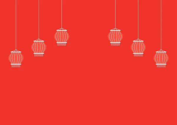 中国新年海报 空余的文字空间 中国灯管病媒 — 图库矢量图片