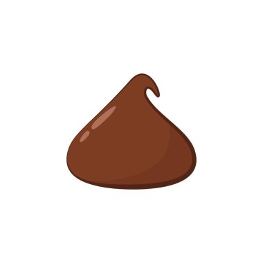 Koyu çikolata parçacıklı çizgi film vektörü. Beyaz arka planda siyah çikolata parçacıkları.