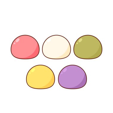 Mochi ikon vektörü. Mochi logo tasarımı. Japon pirinç tatlısı.