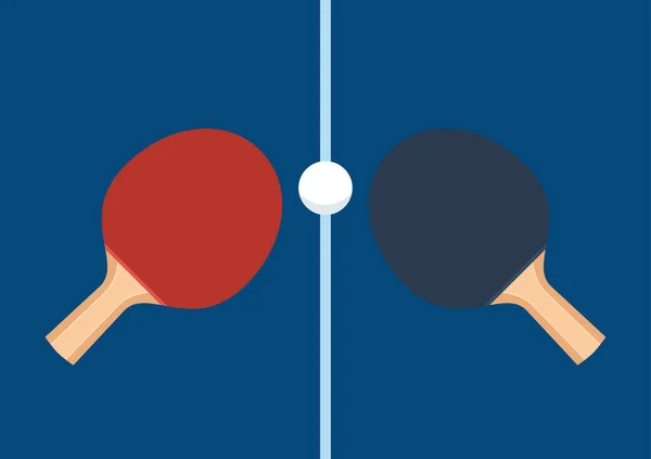 Banner Ping Pong Toernooien Aan Kondigen Illustratie Met Bovenaanzicht Van — Stockvector