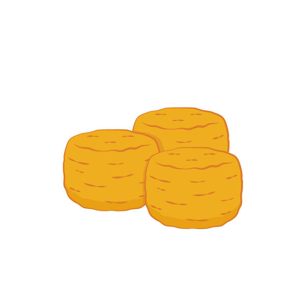 Mozzarella cheese ball vector. Cheese ball on white background. Cheese stretch. Cheese fried.