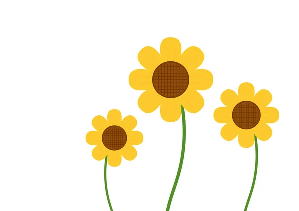 Vecteur Dessin Animé Tournesol Tournesol Sur Fond Blanc — Image vectorielle