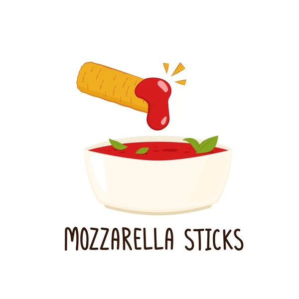 Mozzarella Kiszúrja Vektort Mozzarella Ragad Fehér Háttérrel Sajt Nyújtás Ketchup — Stock Vector