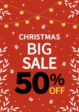 Noel indirimi posteri. Noel ve Yeni Yıl Hediye Fişi, İndirimli Kupon Şablon Resimleri.