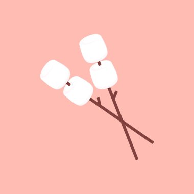 Şekerleme çubuğu. Marshmallow logo tasarımı. Beyaz Marshmallow simgesi.