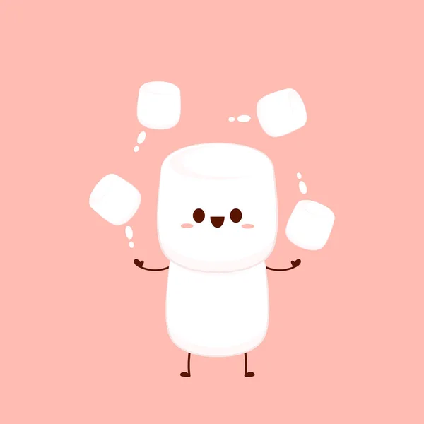 Marshmallow Cartoon Marshmallow Character Design Marshmallow Vector — Stock Vector