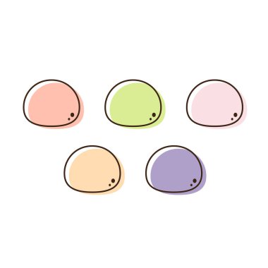 Mochi ikon vektörü. Mochi logo tasarımı. Japon pirinç tatlısı.