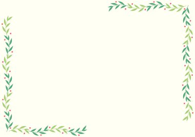 Mutlu noel duvar kağıtları. Metin için boş alan. Holly yaprağı çerçevesi. Noel çerçevesi duvar kağıdı.