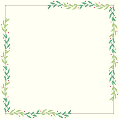 Mutlu noel duvar kağıtları. Metin için boş alan. Holly yaprağı çerçevesi. Noel çerçevesi duvar kağıdı.