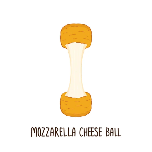 モッツァレラチーズボールベクトル 白い背景にモッツァレラチーズボール チーズストレッチ — ストックベクタ