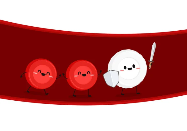 Vektor Krevní Cévy Krevní Vzor Red White Blood Cell Cartoon — Stockový vektor