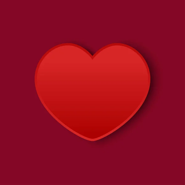 Corazón Rojo Fondo Rojo Con Marco Corazón Corazón Rojo Realista — Archivo Imágenes Vectoriales