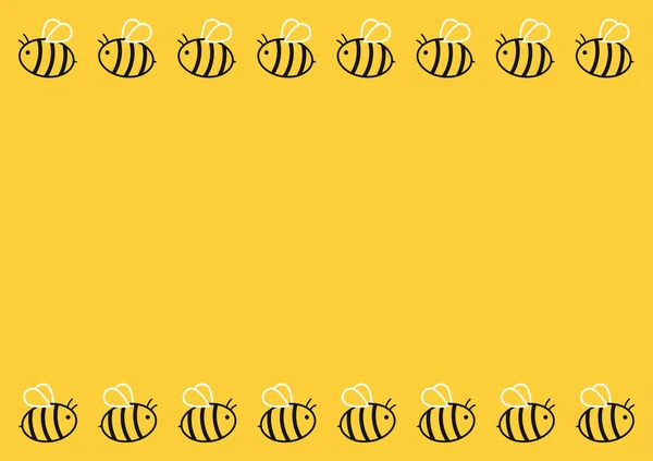 Bee Pattern Wallpaper Bee Frame Background Vector — Vettoriale Stock