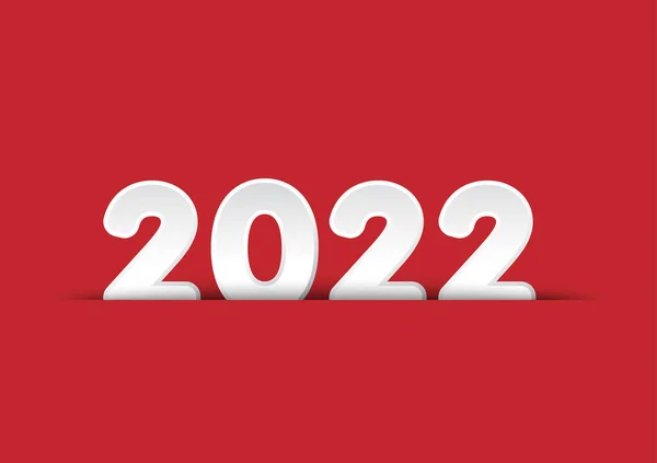 Selamat Tahun Baru 2022 Dengan Nomor Putih Kertas Selamat Tahun - Stok Vektor