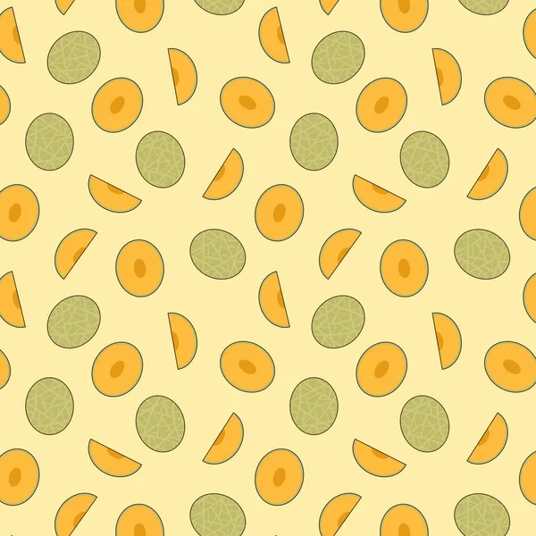 Melon Vector Melon Pattern Wallpaper Melon Yellow Background — Image vectorielle