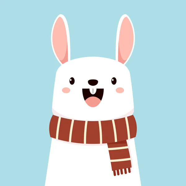 Cute White Bunny Rabbit Cartoon Vector Collection Animal Wildlife Character — Vetor de Stock