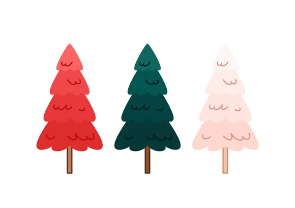Újévi Üdvözlőlap Design Stilizált Karácsonyfa Vektor Illusztráció Karácsonyfa Logó — Stock Vector