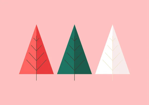 Diseño Tarjeta Felicitación Año Nuevo Con Árbol Navidad Estilizado Ilustración — Vector de stock