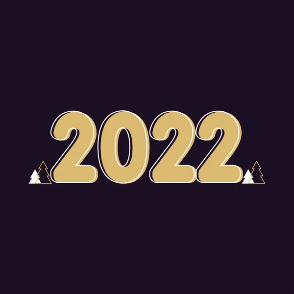 Selamat Tahun Baru 2022 Dengan Nomor Putih Kertas Selamat Tahun - Stok Vektor