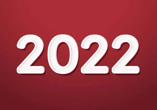 Kağıt Beyaz Sayılarla Mutlu Yıllar 2022 Mutlu Yıllar 2022 Posteri — Stok Vektör