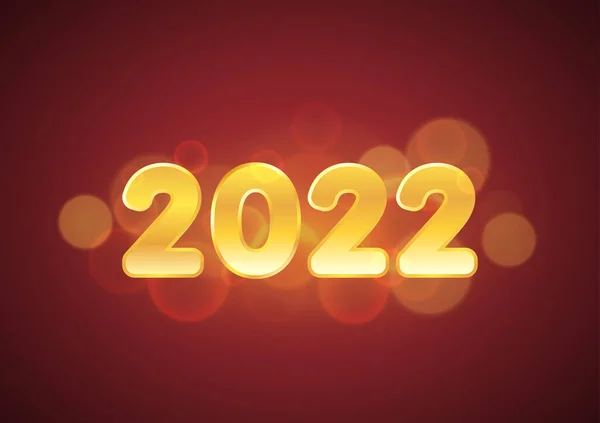 Happy New Year 2022 Greeting Card Design Year 2022 Glitter — Stok Vektör