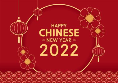 Mutlu Çin yeni yılı 2022. Kaplan Yılı. Çin yeni yıl posteri. Mutlu yeni yıl bayrağı.