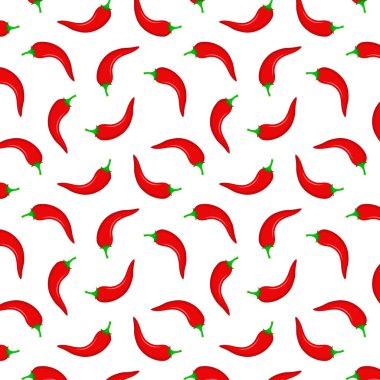Acı biber desenli duvar kağıdı. Chili sembolü vektörü. Biber vektörü.