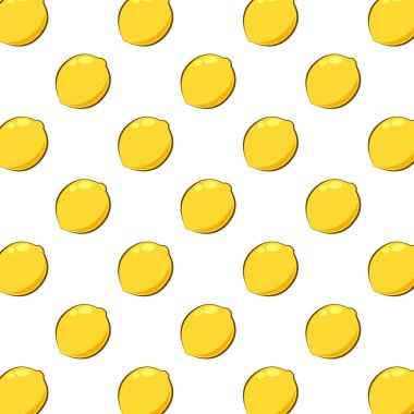 Limon vektörü. Limon desenli duvar kağıdı. Beyaz arkaplanda limon.