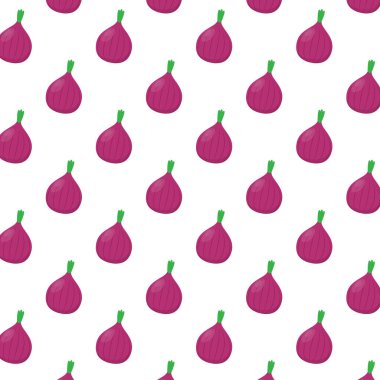 Soğan deseni vektörü. Beyaz arka planda soğan. Metin için boş alan. Boşluğu kopyala.