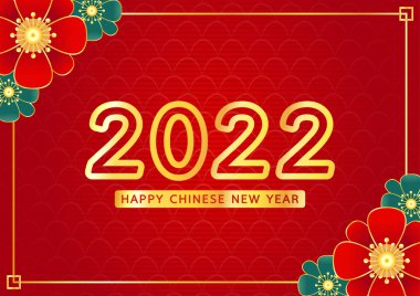 Mutlu Çin yeni yılı 2022. Kaplan Yılı. Çin yeni yıl posteri. Mutlu yeni yıl bayrağı.