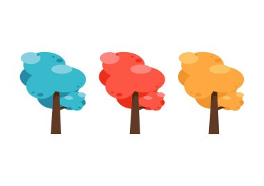 Ağaç karikatür vektörü. Beyaz arkaplanda ağaç.