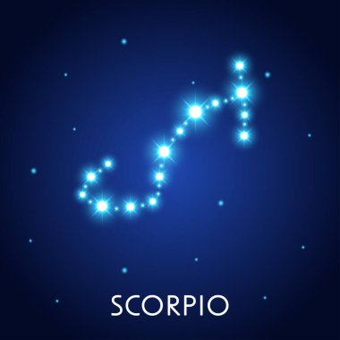 Astrolojik akrep burcu. 12 burç sembolü. Zodiac işaretli astronomi okült sembolü.
