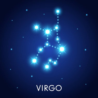 Astrolojik başak burcu. 12 burç sembolü. Zodiac işaretli astronomi okült sembolü.