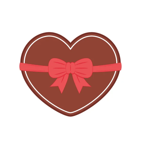 Chocolate Heart Icon Vector Chocolate Candy Valentines Day Dessert — Stock Vector
