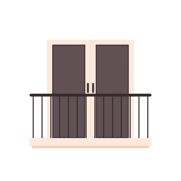 Balkonvektor Freiraum Für Text Tapete Türvektor — Stockvektor