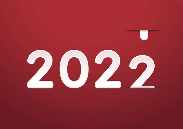 Kağıt Beyaz Sayılarla Mutlu Yıllar 2022 Mutlu Yıllar 2022 Posteri — Stok Vektör