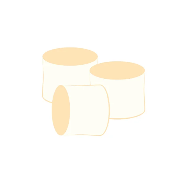 Witte Marshmallows Geïsoleerd Witte Achtergrond Stapel Marshmallow — Stockvector