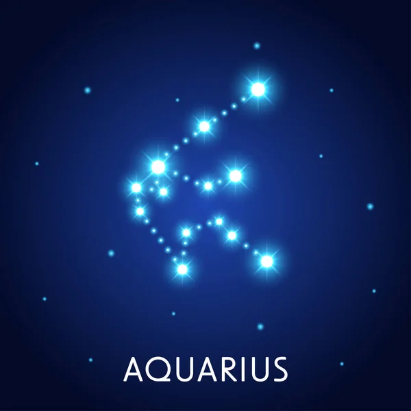 Astrologi Zodiak Aquarius Zodiak Simbol Astronomi Okultisme Simbol Dengan Tanda - Stok Vektor