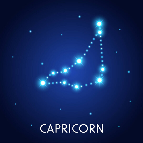 Astrological zodiac Capricorn. 12 zodiac symbol. Astronomy occult symbol with zodiac sign.