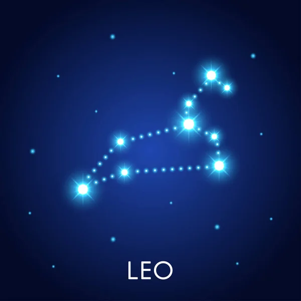 Leo Zodiaco Astrologico Simbolo Zodiacale Astronomia Simbolo Occulto Con Segno — Vettoriale Stock