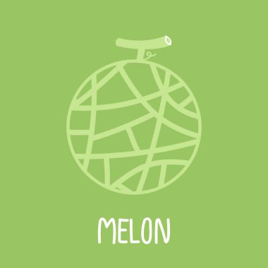 Kavun simgesi. Kavun sembolü vektörü. Meyve logosu.