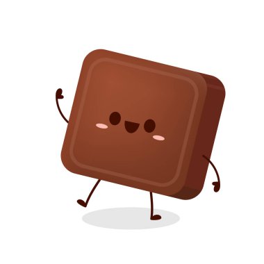 Şirin ve komik çikolata karakteri. Çikolata maskotu..