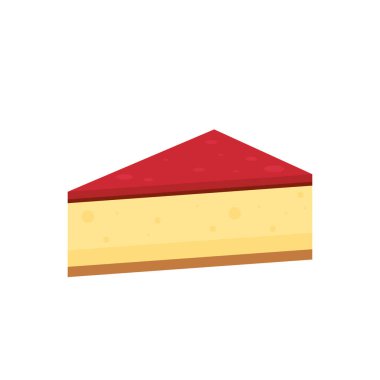 Çilekli cheesecake karikatür vektörü. Çilekli cheesecake simgesi.