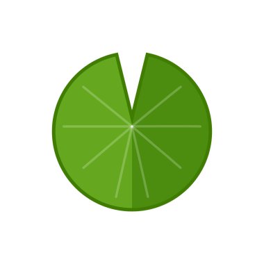 Lily pad vektörü. Beyaz arkaplanda Lily çizgi film vektörü.