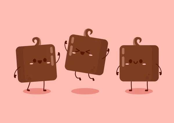 可愛くて面白いチョコレートバーキャラクター チョコレートマスコット — ストックベクタ