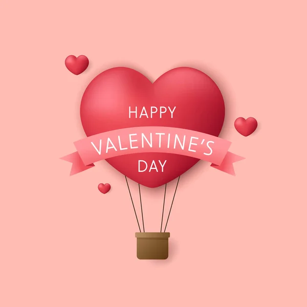 Desenho Poster Valentine Ilustração Dia Dos Namorados Coração Balão Vetor —  Vetores de Stock